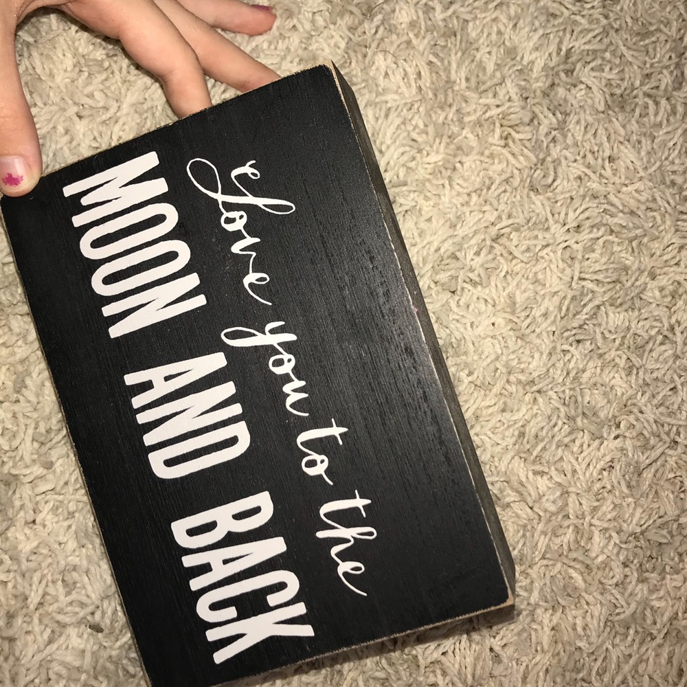 “Love you to the moon and back” shelf decor
